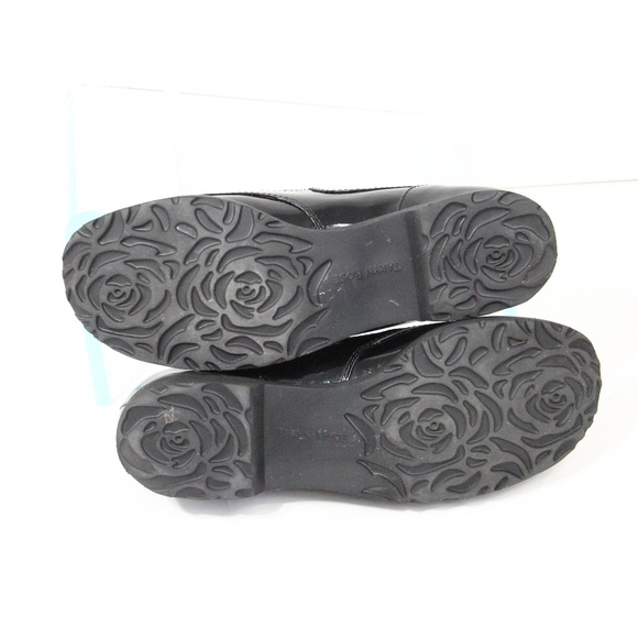 Taryn Rose Black Loafers Patent Leather Shoes 6 Slip on Chunky Flat Jannah - Picture 10 of 10